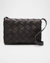 Bottega Veneta Diago Leather Crossbody Bag In Silvernat.