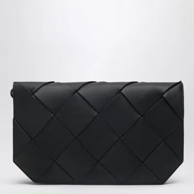 Bottega Veneta Black Leather Diago Long Wallet