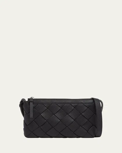 Bottega Veneta Men's Diago Zip Intreccio Taurillon Messenger Bag