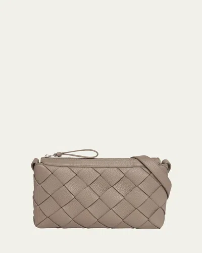 Bottega Veneta Men's Diago Zip Intreccio Taurillon Messenger Bag