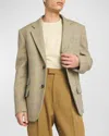 Bottega Veneta Men's Distorted Prince Of Wales Sport Coat In Grey