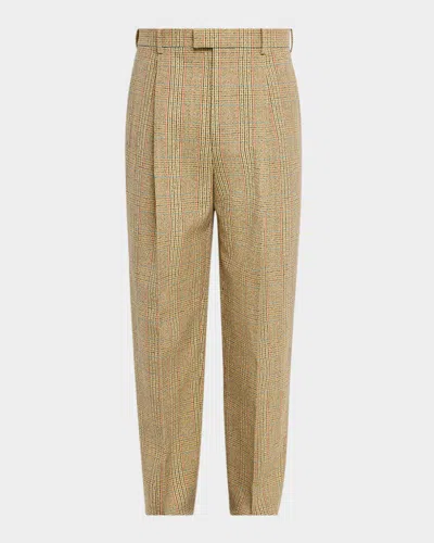 Bottega Veneta Men's Distorted Prince Of Wales Trousers In Grey