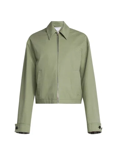 Bottega Veneta Men's Double-zip Cotton Work Jacket In Green