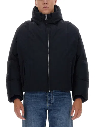 Bottega Veneta Men Down Jacket In Tech In Blue