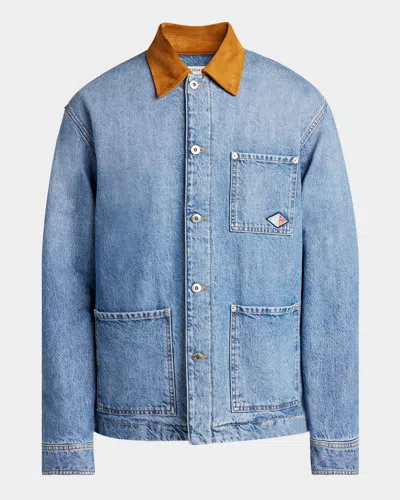 BOTTEGA VENETA MEN'S ECO WASH DENIM BLOUSON JACKET