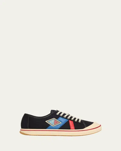 BOTTEGA VENETA MEN'S ELIOT CANVAS LOW-TOP SNEAKERS