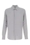 Bottega Veneta Men Embroidered Cotton Blend Shirt In Gray