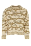 Bottega Veneta Embroidered Cotton Blend Sweater In Multicolor