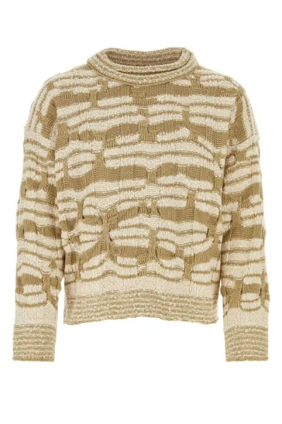BOTTEGA VENETA BOTTEGA VENETA MEN EMBROIDERED COTTON BLEND SWEATER