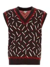 Bottega Veneta Men Brown Jacquard Vest With Matchstick Pattern In Brown