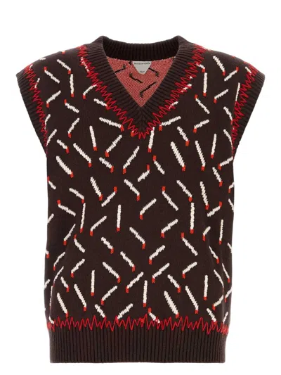 BOTTEGA VENETA MEN'S EMBROIDERED JACQUARD VEST