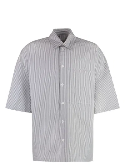 BOTTEGA VENETA MEN'S EMBROIDERED POPLIN SHIRT