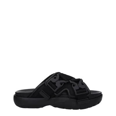 Bottega Veneta Men's Fabric Black Slippers And Clogs