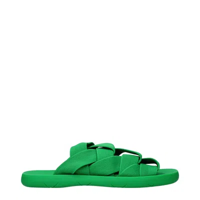 Bottega Veneta Men's Fabric Green/grass Slippers And Clogs