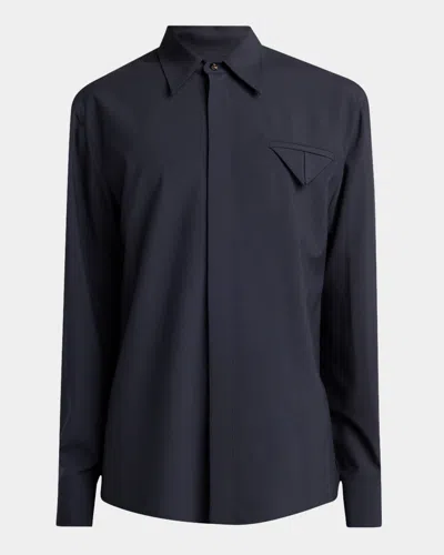 BOTTEGA VENETA MEN'S FINE WOOL SPORT SHIRT