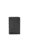 Bottega Veneta Men Flap Card Case In Black