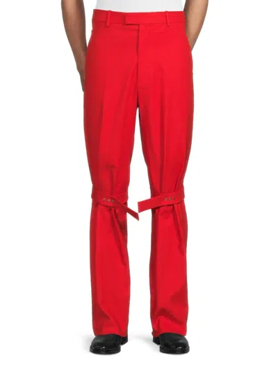 Bottega Veneta Men's Flat Front Pants In Fire Engine