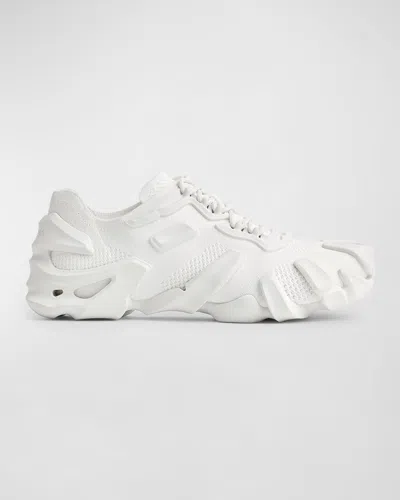 Bottega Veneta Men's Flex Technical Knit Low-top Sneakers In 9122 Optic White