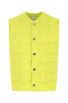 Bottega Veneta Lemon Technical Nylon Intreccio Vest In Green