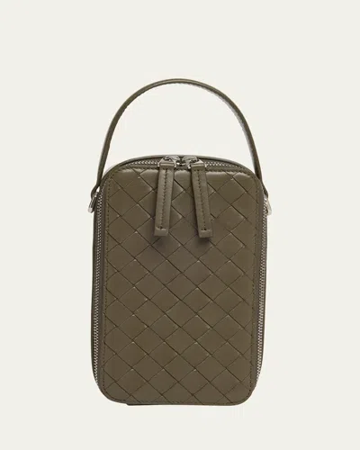 Bottega Veneta Men's Getaway Leather Crossbody Phone Pouch