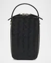 Bottega Veneta Men's Getaway Leather Crossbody Phone Pouch In Titanium
