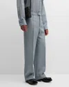 Bottega Veneta Men's Grainy Open Stitch Trousers In Indigo