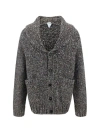 Bottega Veneta Mens Riverbed Dark Grey Chunky-knit Relaxed-fit Alpaca Wool-blend Cardigan In Grey