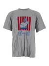 Bottega Veneta Men Grey Crewneck T-shirt With Maxi Print On The Front And Wrinkled Ffect In Cotton M In Gray