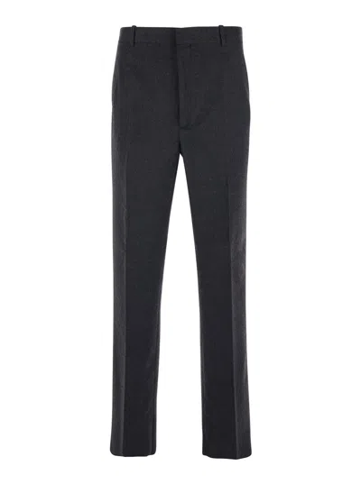 Bottega Veneta Men Grey Pants With Belt Loops In Cashmere And Silk Man In Black