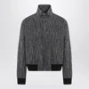 Bottega Veneta Men Grey Textured Wool Blend Bomber Jacket In Gray