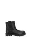 Bottega Veneta Black Leather Haddock Ankle Boots In Black