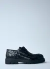 Bottega Veneta Haddock Lace Up Deep Calf Weave In Brown