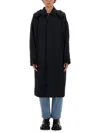 Bottega Veneta Men Hooded Trench Coat In Blue