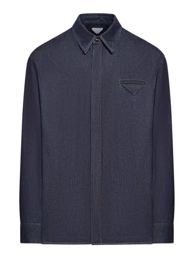 Bottega Veneta Men Indigo Regular Denim Shirt In Blue