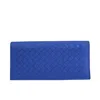 Bottega Veneta Men's Intercciaco Blue Leather Woven Long Bifold Wallet 390878 4315 In Blue