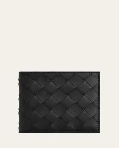 BOTTEGA VENETA MEN'S INTRECCIATO 15 BICOLOR LEATHER BIFOLD WALLET