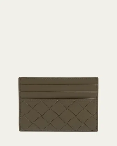 Bottega Veneta Men's Intrecciato 15 Leather Card Holder In Sage