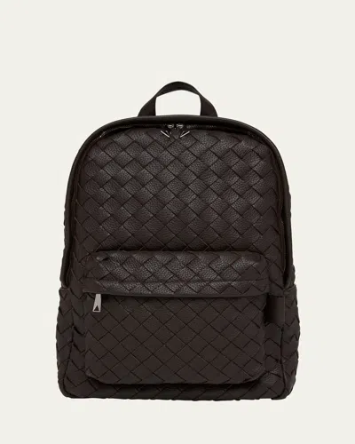 Bottega Veneta Men's Intrecciato 20 Taurillon Backpack In Silver