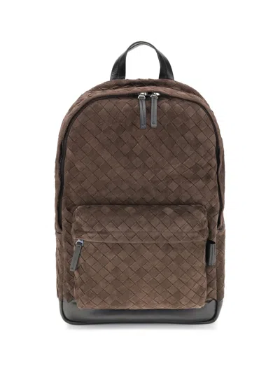 Bottega Veneta Men Intrecciato Backpack In Brown