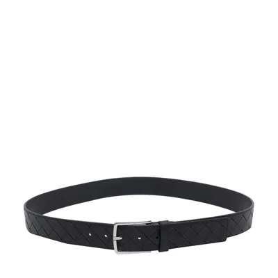 Bottega Veneta Men Intrecciato Belt In Green