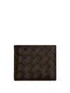 Bottega Veneta Men Intrecciato Bi-fold Wallet In Brown