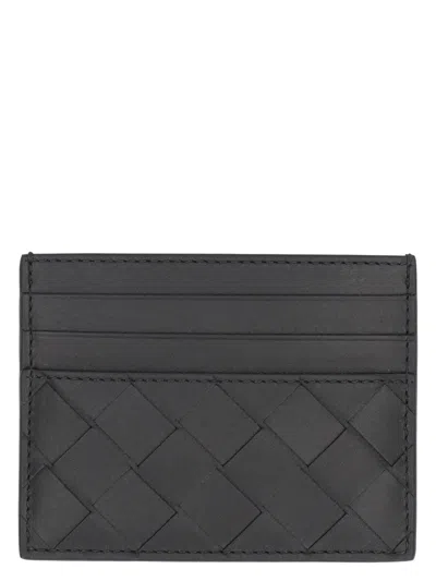 Bottega Veneta Men's Intrecciato Card Case In Black