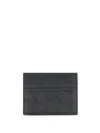 Bottega Veneta Leather Intrecciato Card Holder In Black