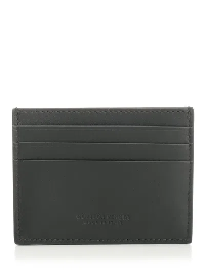 Bottega Veneta Men Intrecciato "diagonal" Credit Card Holder In Green