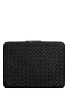 Bottega Veneta Intrecciato Hydrology Document Case Pouch In Black