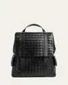 Bottega Veneta Men's Intrecciato Leather Backpack In Nero-nero
