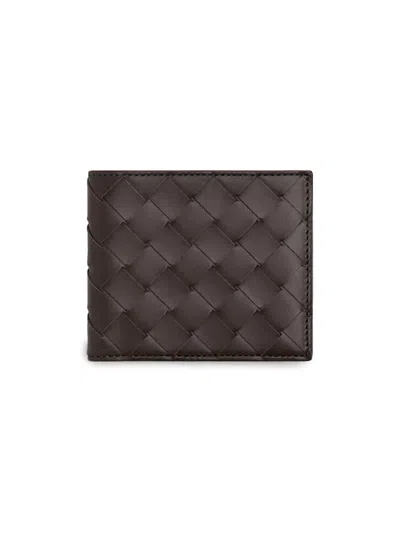 Bottega Veneta Mens Fondant-silver Intrecciato Bifold Leather Wallet In Brown