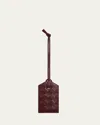 Bottega Veneta Men's Intrecciato Leather Tag Holder On Strap In Beigebrown