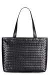 Bottega Veneta Intrecciato Leather Tote In Black