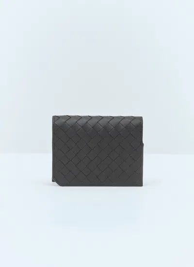 Bottega Veneta Men Intrecciato Piccolo Flap Cardholder In Black
